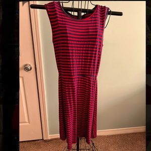 Boutique Red and Navy striped casual dress